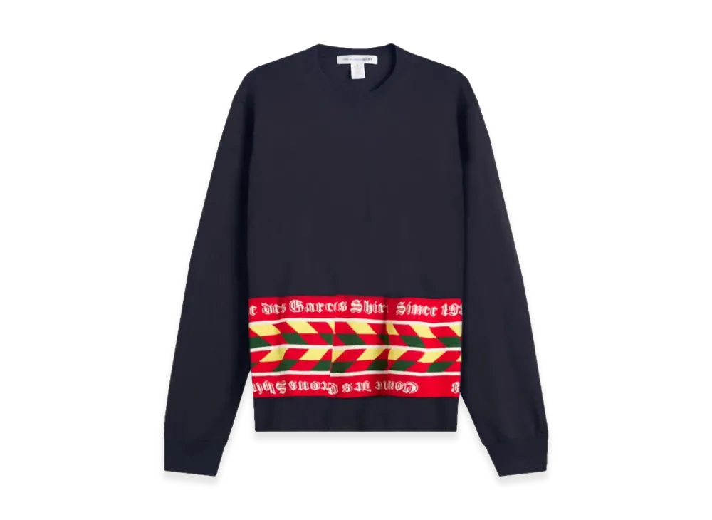 COMME des GARCONS SHIRT Football Scarf Knitted Sweater "Navy"