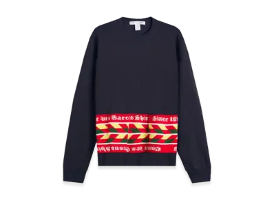 COMME des GARCONS SHIRT Football Scarf Knitted Sweater "Navy"