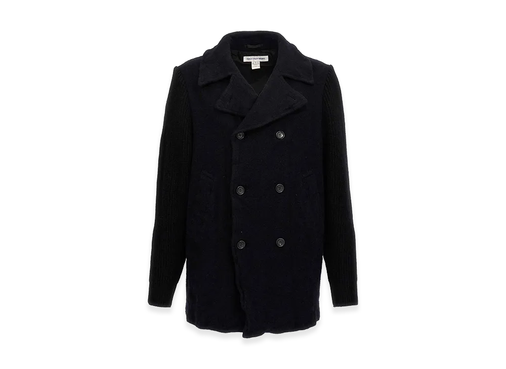 COMME des GARCONS SHIRT Double-Breasted Wool Coat "Black"