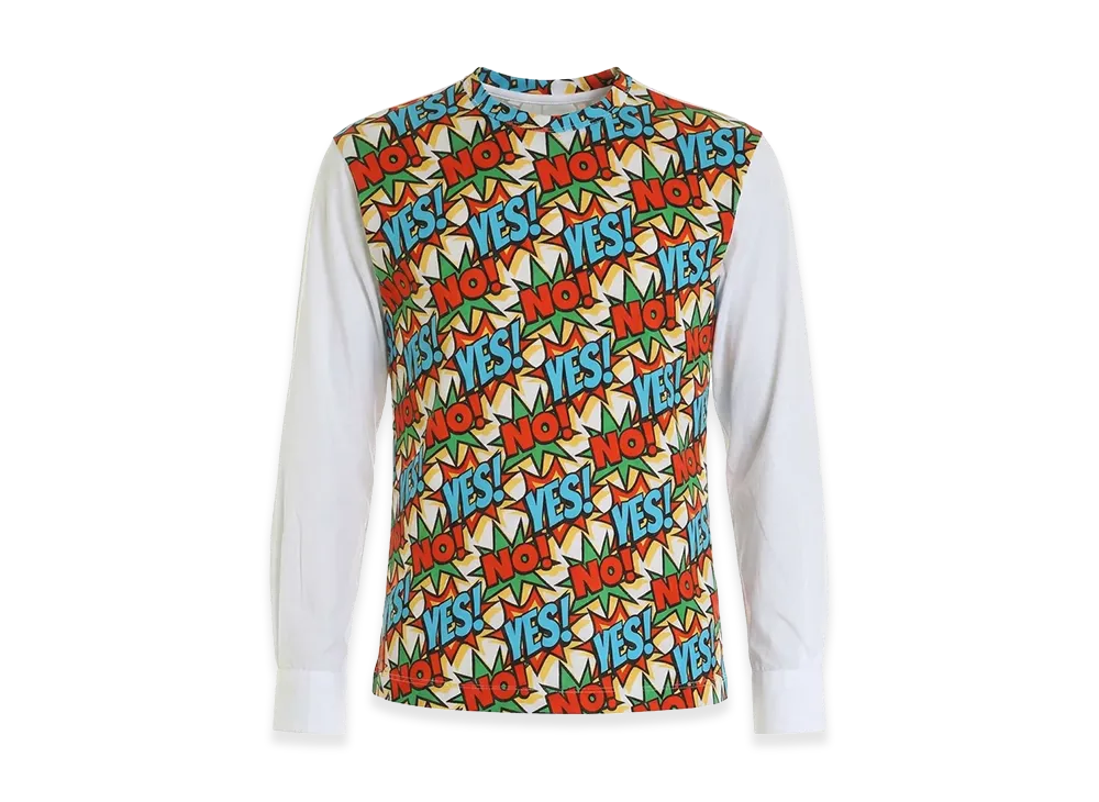 COMME des GARCONS SHIRT Comic Print T-Shirt With Cuffs "White"