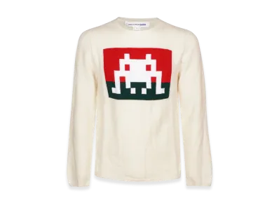 COMME des GARCONS SHIRT Pixel Intarsia Sweater "White"
