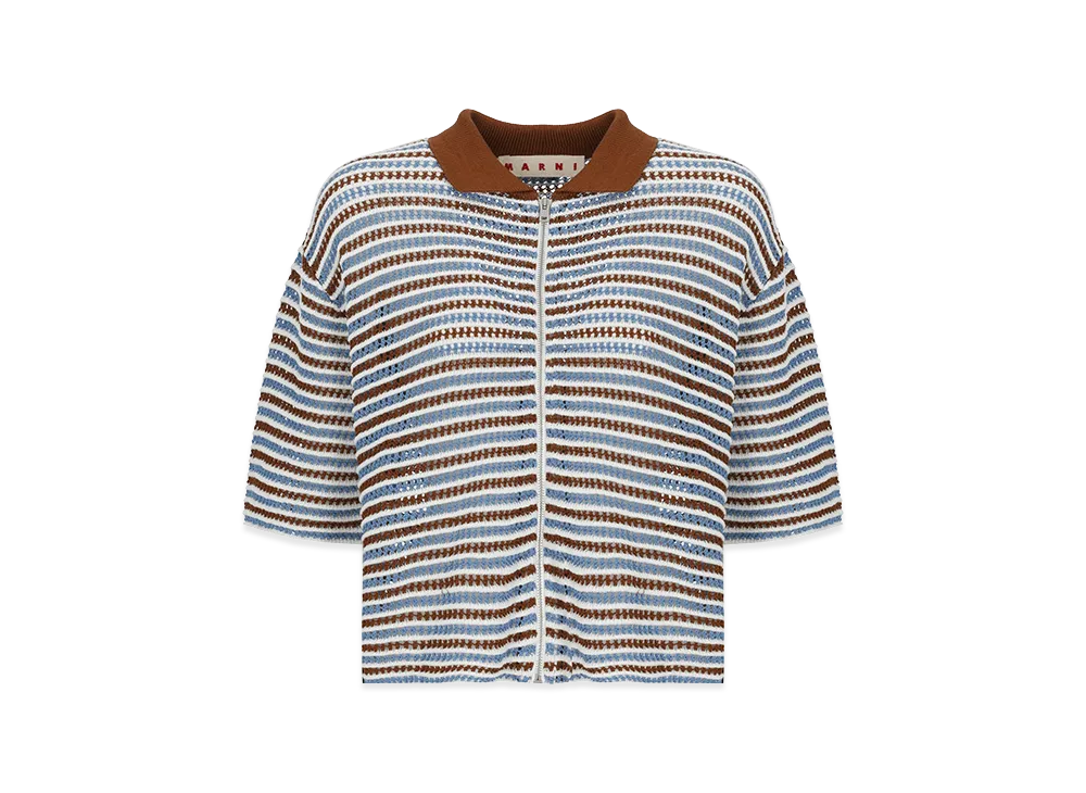 MARNI Women's Striped Crochet Cardigan "Multicolor"
