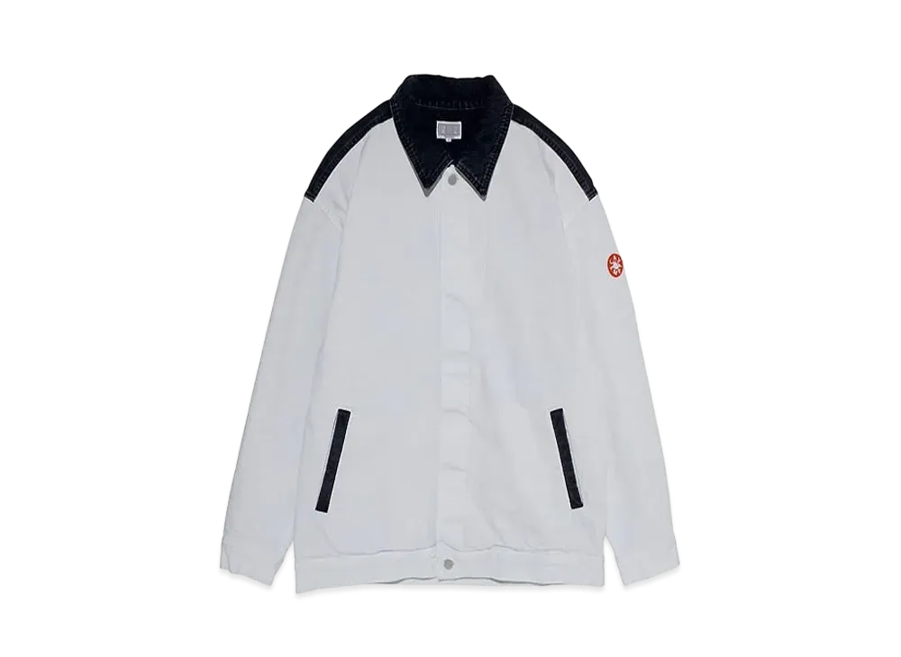 Cav Empt (C.E) BLEACHED 2 COLOUR DENIM JACKET "White"
