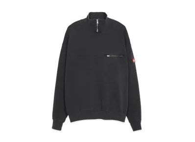 Cav Empt (C.E) OVERDYE CHEST SWITCH HALF ZIP SWEAT "Black"