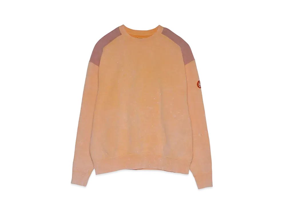 Cav Empt (C.E) OVERDYE PANEL SHOULDER CREW NECK "Orange"