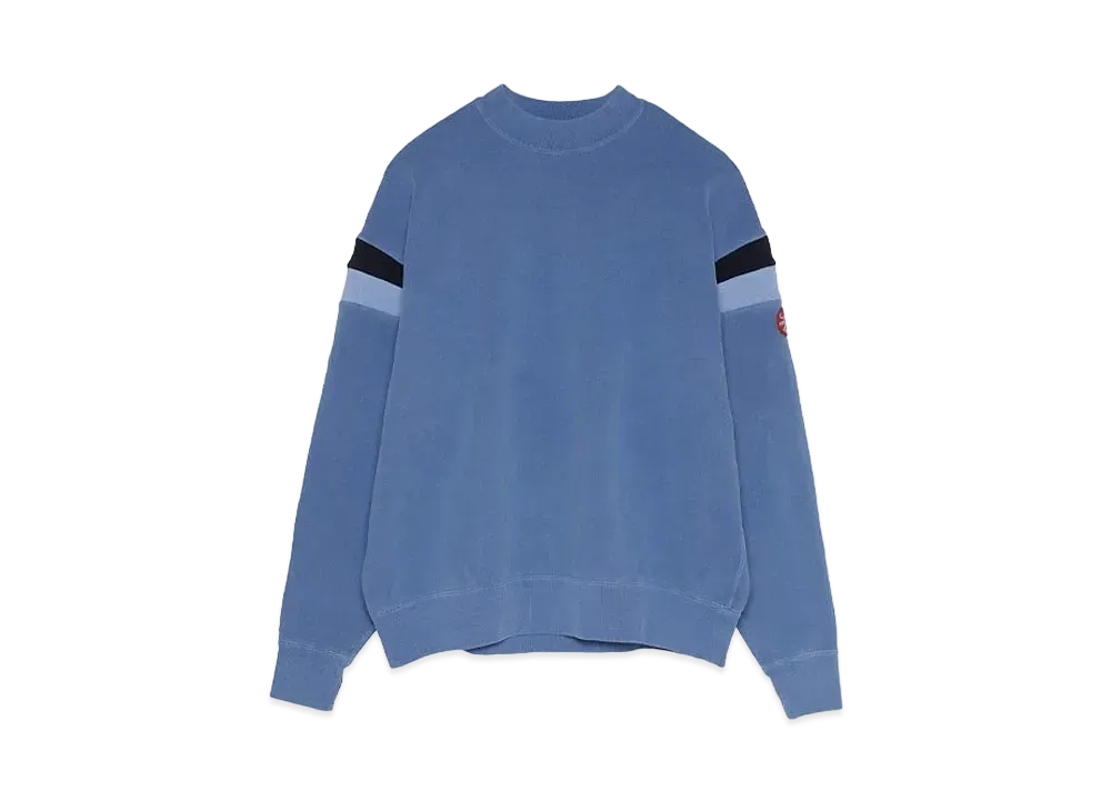 Cav Empt (C.E) OVERDYE B.W. RIB CREW NECK "Blue"