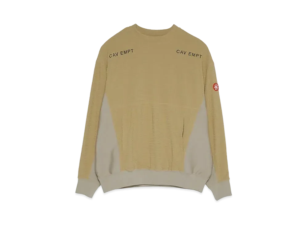 Cav Empt (C.E) BLOCK FLEECE CREW NECK "Beige"
