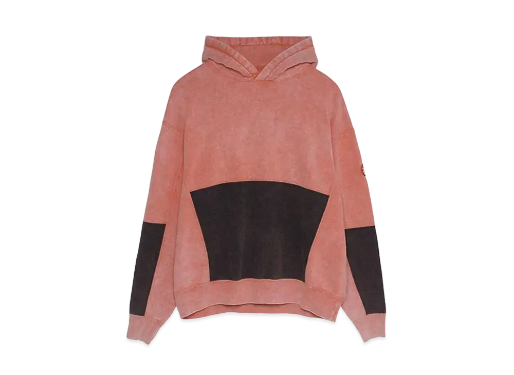 Cav Empt (C.E) BLEACHED ZIGGURAT PATCH HEAVY HOODY "Red"