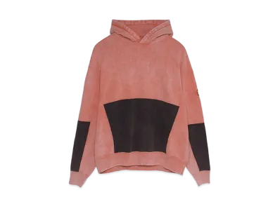 Cav Empt (C.E) BLEACHED ZIGGURAT PATCH HEAVY HOODY "Red"