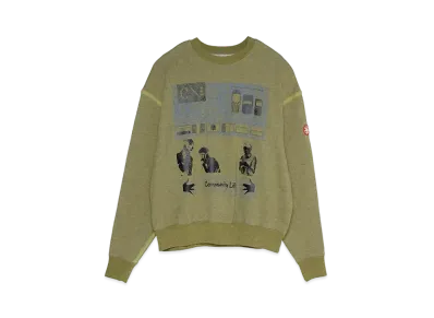 Cav Empt (C.E) YELLOW HEATHER CREW NECK "Green"