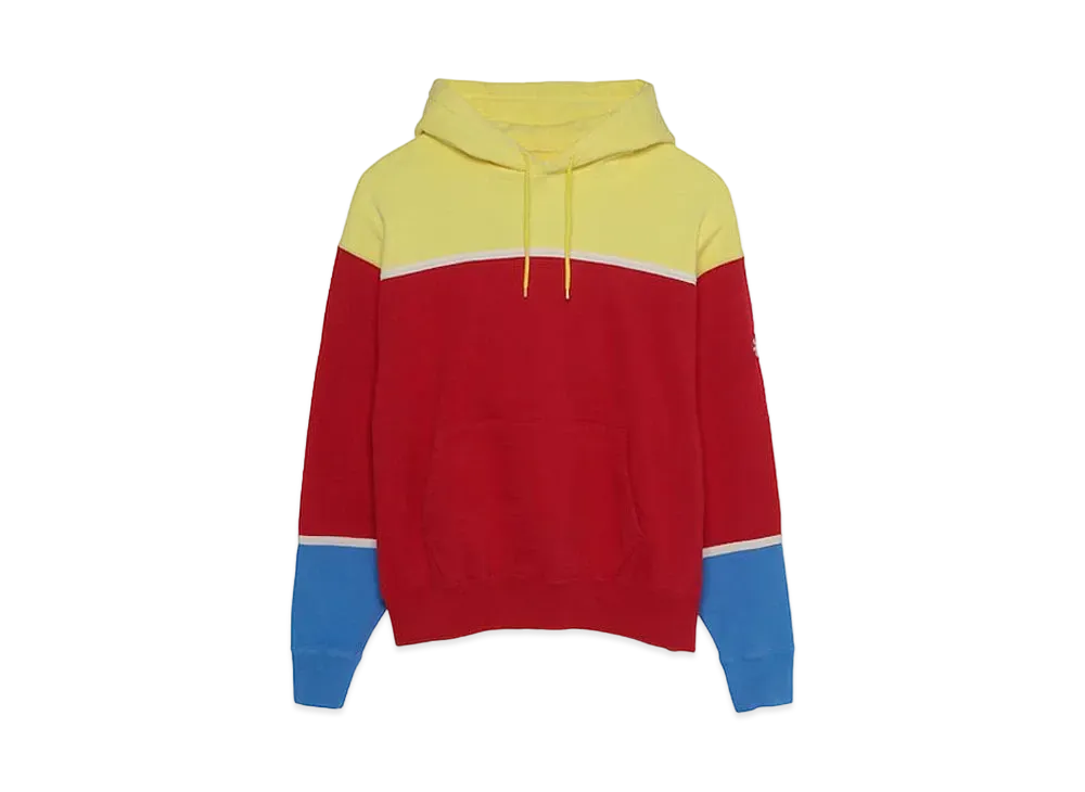 Cav Empt (C.E) 3 COLOUR PANEL HEAVY HOODY "Red"