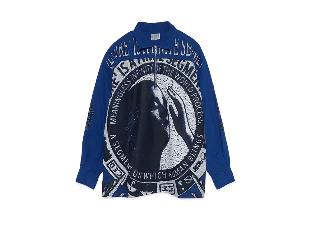 Cav Empt (C.E) HALF ZIP BIG SHIRT "Blue"