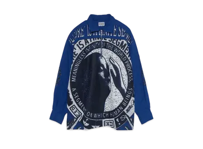 Cav Empt (C.E) HALF ZIP BIG SHIRT "Blue"