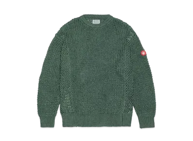 Cav Empt (C.E) SIDE MESH LOOSE WAFFLE KNIT "Green"