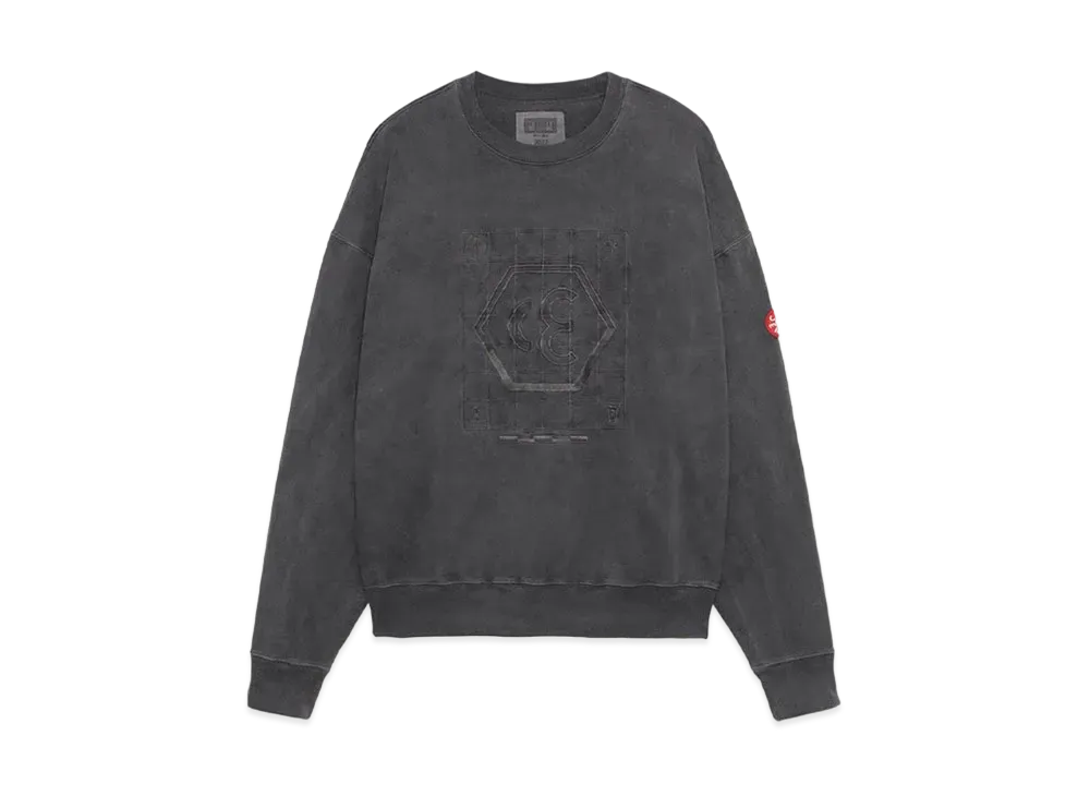 Cav Empt (C.E) OVERDYE GRID CE LIGHT CREW NECK "Charcoal"