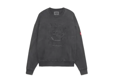 Cav Empt (C.E) OVERDYE GRID CE LIGHT CREW NECK "Charcoal"