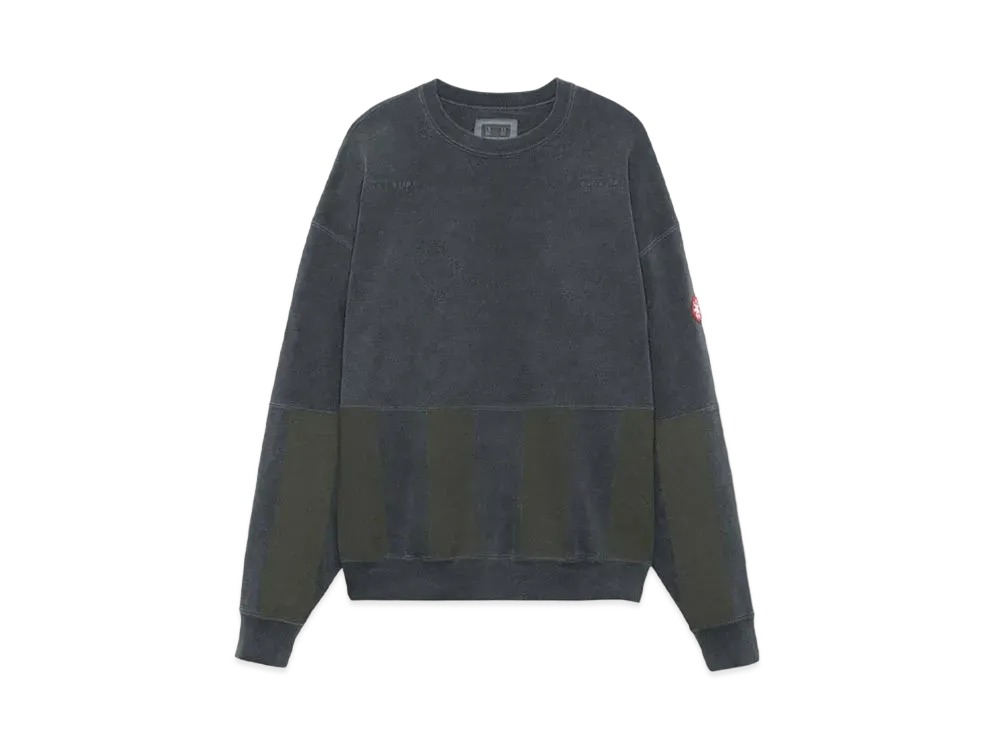 Cav Empt (C.E) OVERDYE STRIPE PRINT CREW NECK "Charcoal"