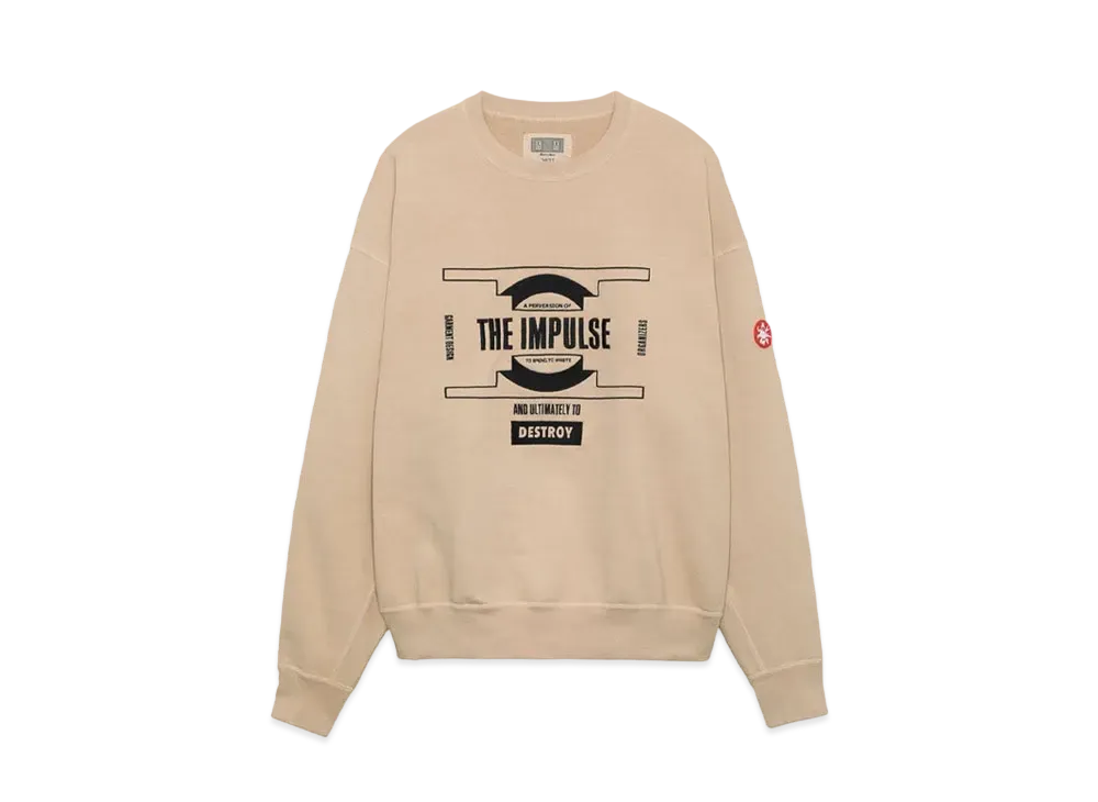 Cav Empt (C.E) OVERDYE IMPULSE CREW NECK "Beige"