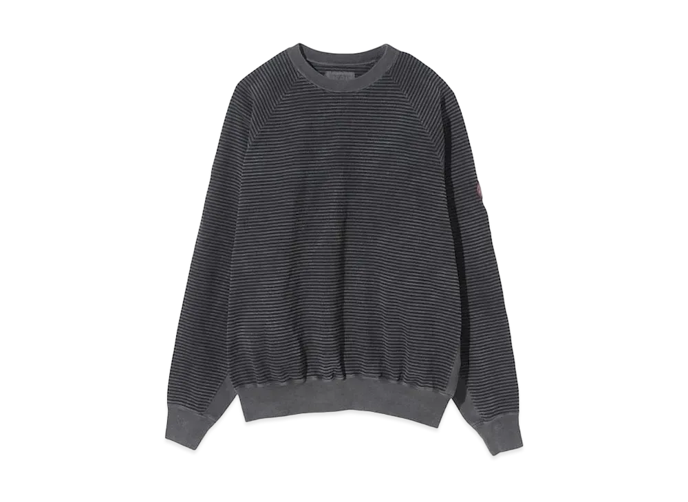 Cav Empt (C.E) STRIPE OVERDYE CREW NECK "Charcoal"