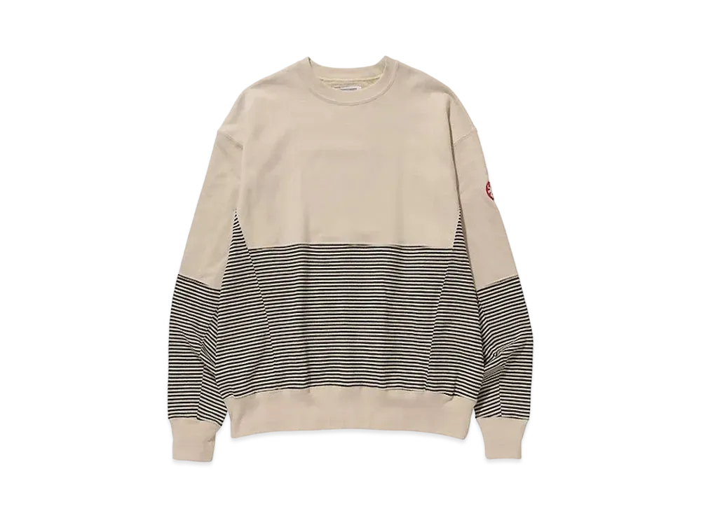 Cav Empt (C.E) STRIPE PANEL SWEAT "Light Yellow"