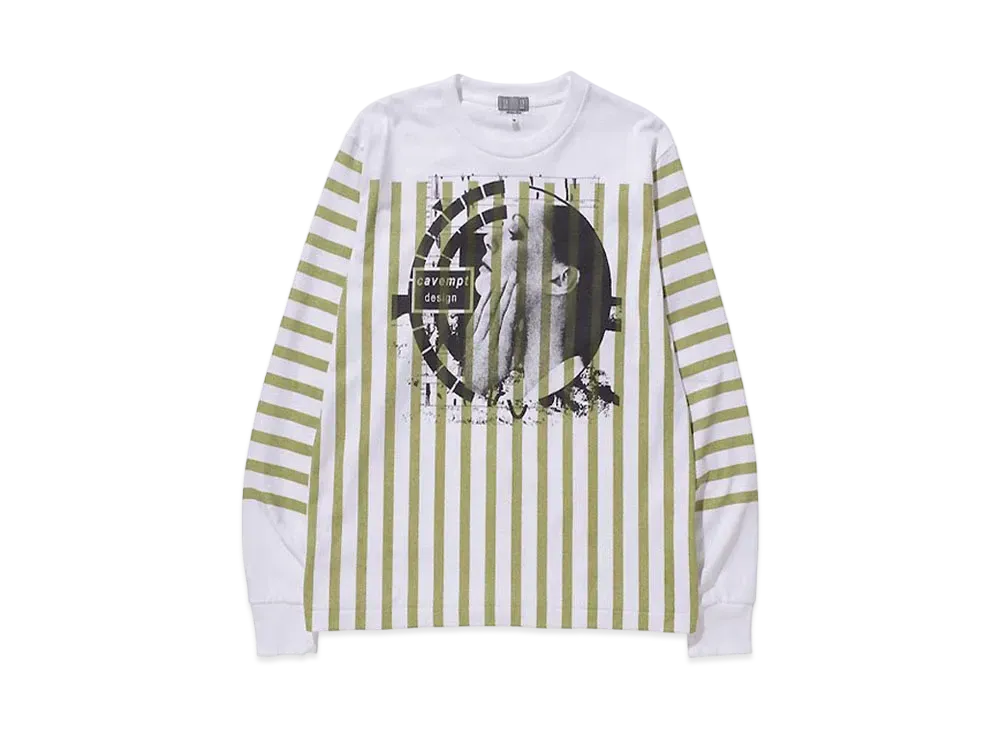 Cav Empt (C.E) STRIPE PRINT LONG SLEEVE T "White"