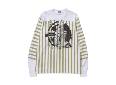 Cav Empt (C.E) STRIPE PRINT LONG SLEEVE T "White"