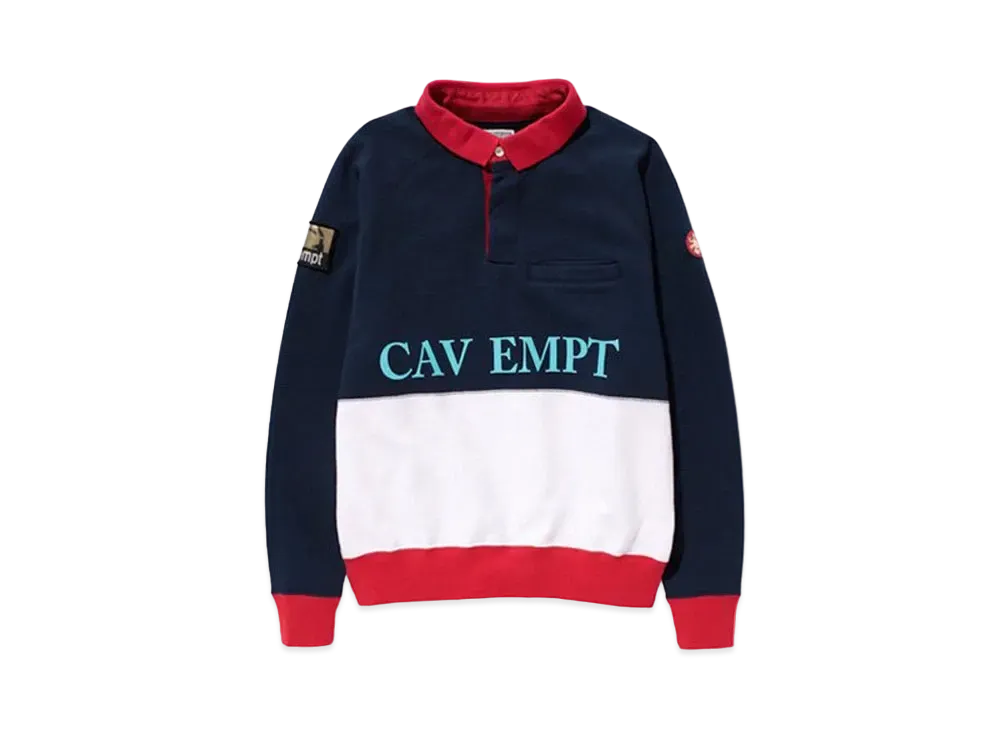 Cav Empt (C.E) CAV-UAL LIGHT COLLARED SWEAT "Navy White"