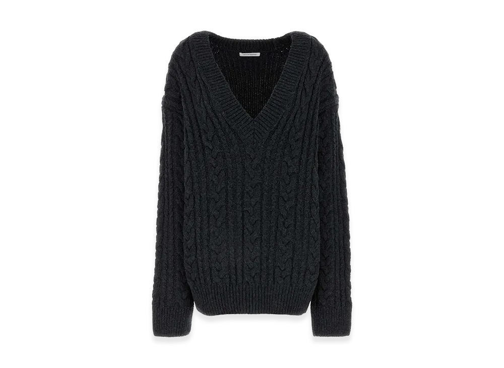 Cecilie Bahnsen Women's Wool Oversize Alia Sweater "Charcoal Gray"