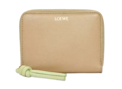 LOEWE Knot Compact Zip Wallet Shinina Pakaf "Clay Green/Lime Green"