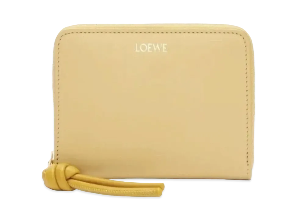 LOEWE Knot Compact Zip Wallet Shinina Pakaf "Dark Butter/Sunflower"