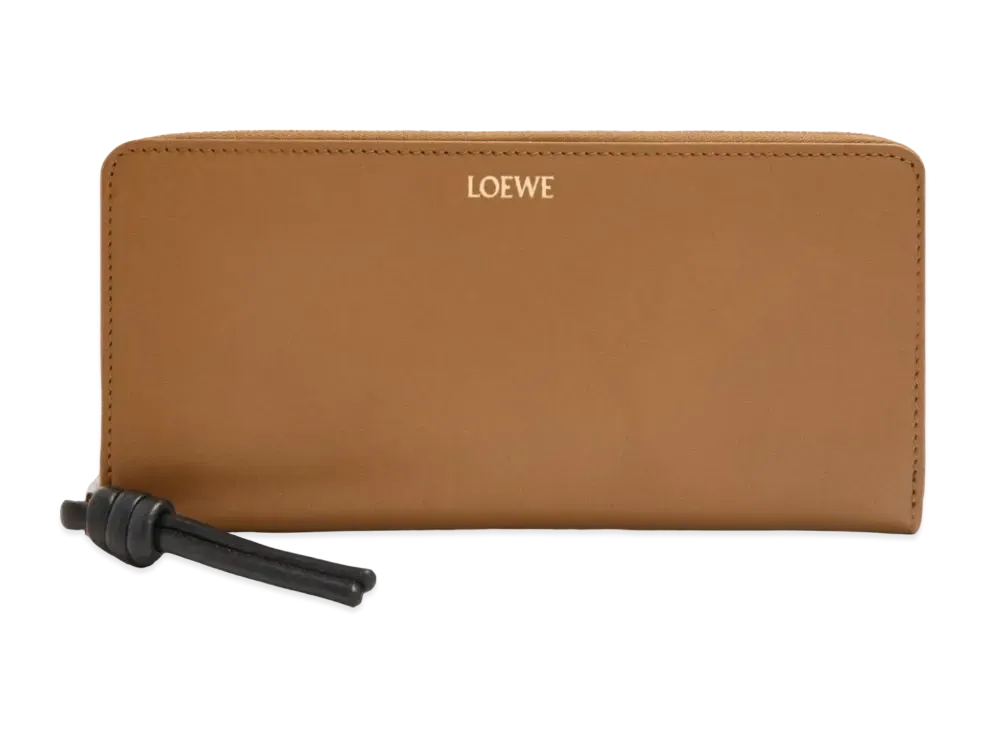 LOEWE Knot Zip Around Wallet Shinina Pakaf "Oak/Black"