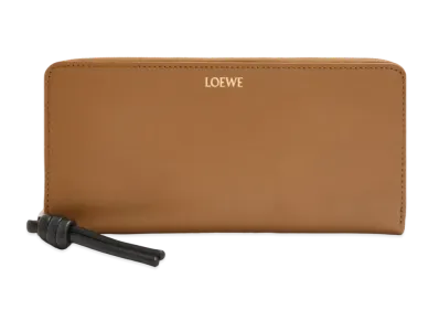 LOEWE Knot Zip Around Wallet Shinina Pakaf "Oak/Black"
