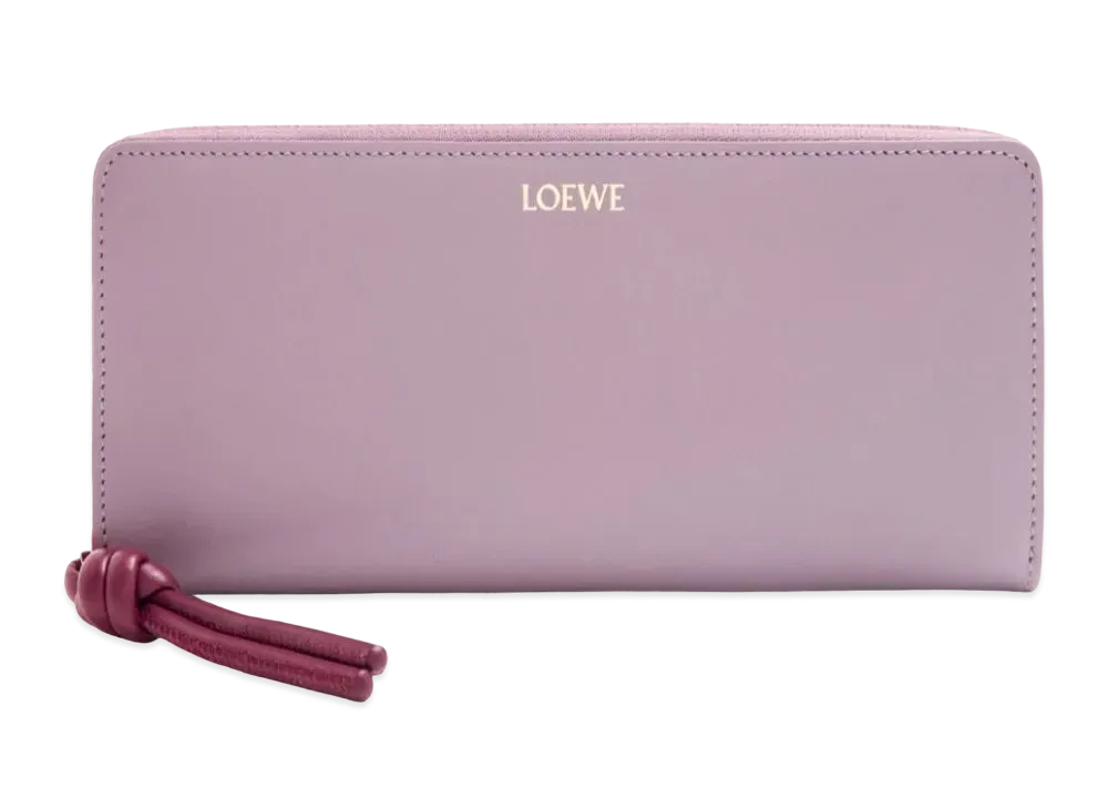 LOEWE Knot Zip Around Wallet Shinina Pakaf "Dirty Mauve/Burgundy"