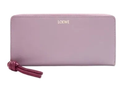 LOEWE Knot Zip Around Wallet Shinina Pakaf "Dirty Mauve/Burgundy"