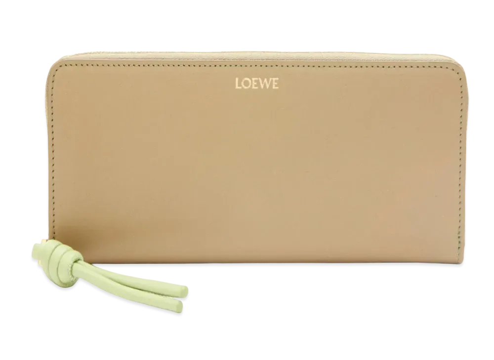 LOEWE Knot Zip Around Wallet Shinina Pakaf "Clay Green/Lime Green"