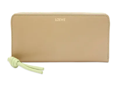 LOEWE Knot Zip Around Wallet Shinina Pakaf "Clay Green/Lime Green"