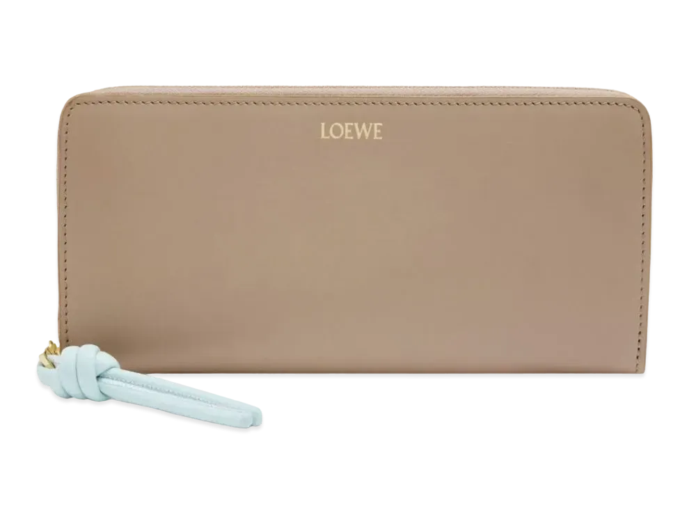 LOEWE Knot Zip Around Wallet Shinina Pakaf "Sand/Blue Iceberg"