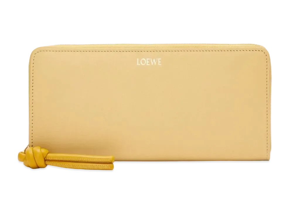 LOEWE Knot Zip Around Wallet Shinina Pakaf "Dark Butter/Sunflower"