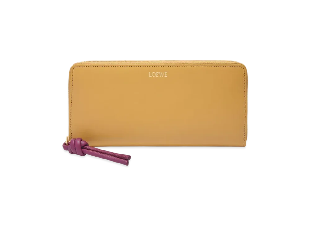 LOEWE Knot Zip Around Wallet "Sahara/Crimson"