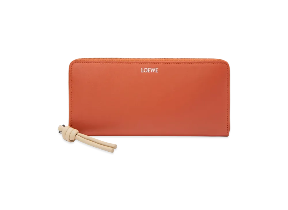LOEWE Knot Zip Around Wallet "Maple/Papercraft"