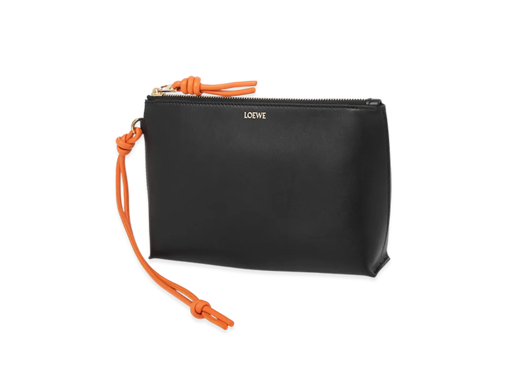 LOEWE Knot T Pouch "Black/Bright Orange"