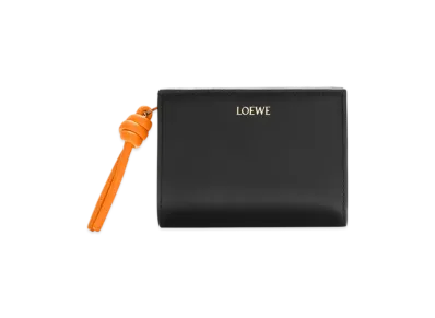 LOEWE Knot Compact Wallet "Black/Bright Orange"