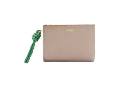 LOEWE Knot Compact Wallet "Sand/Tropical Green"