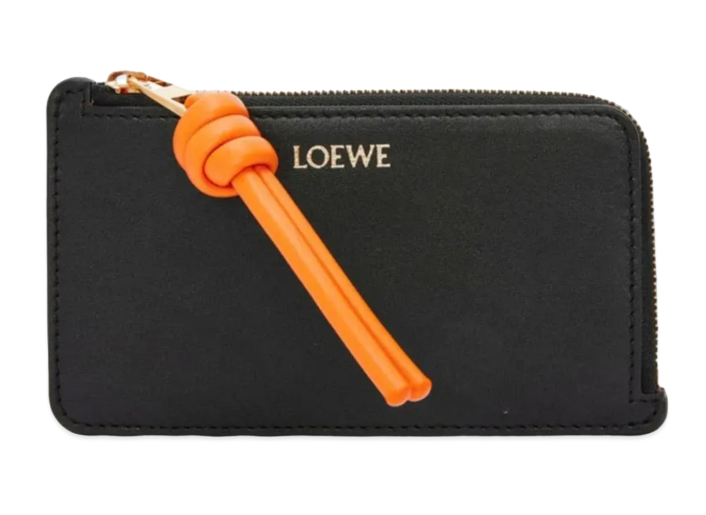 LOEWE Knotcoin Card Holder Shinina Pakaf "Black/Bright Orange"