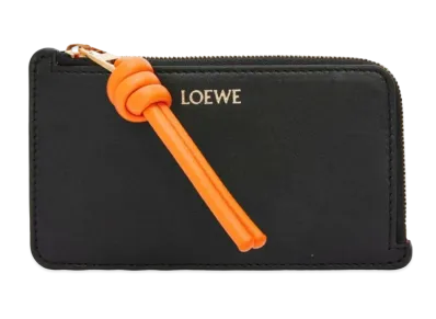 LOEWE Knotcoin Card Holder Shinina Pakaf "Black/Bright Orange"