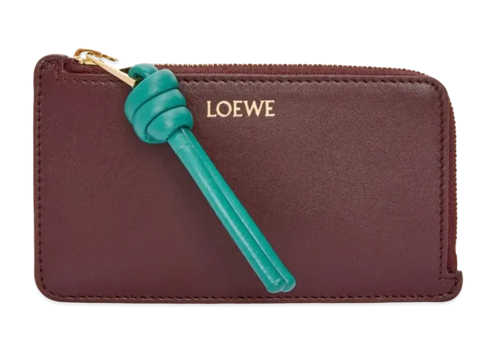 LOEWE Knotcoin Card Holder Shinina Pakaf "Burgundy/Emerald"