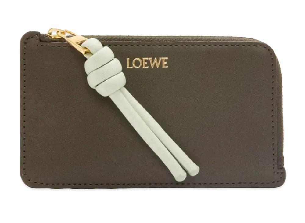 LOEWE Knotcoin Card Holder Shinina Pakaf "Dark Khaki/Springjade"