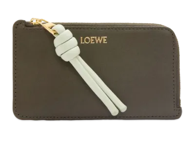 LOEWE Knotcoin Card Holder Shinina Pakaf "Dark Khaki/Springjade"