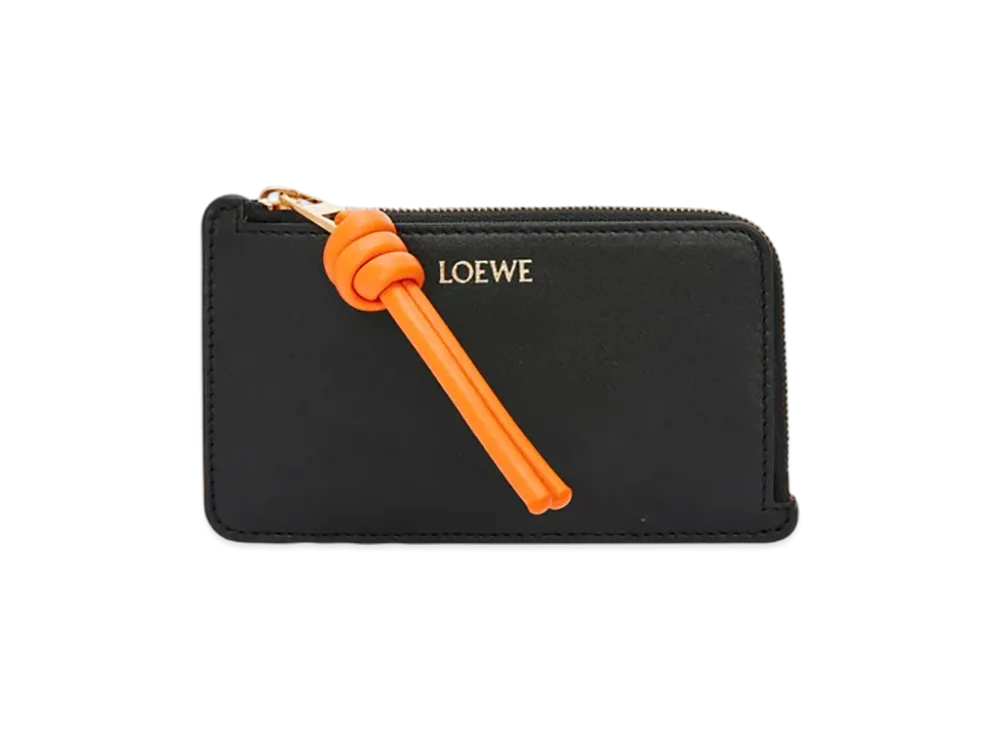 LOEWE Knot Coin Card Holder "Black/Bright Orange"