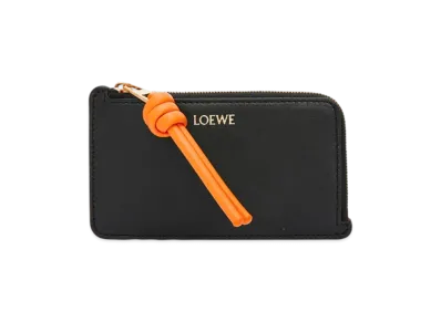 LOEWE Knot Coin Card Holder "Black/Bright Orange"